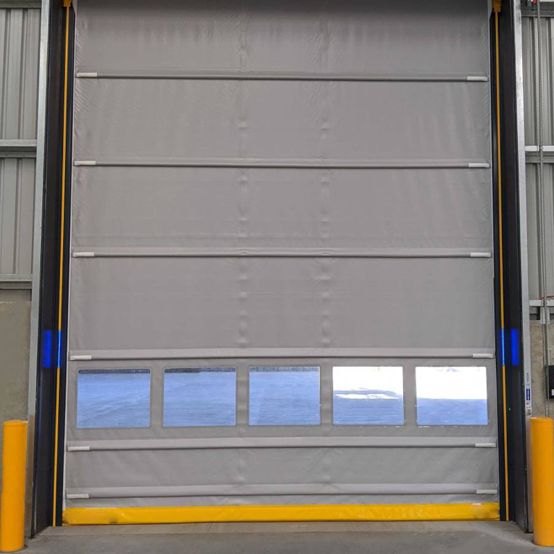 Windproof Industrial High Speed PVC Stacking Door logistic